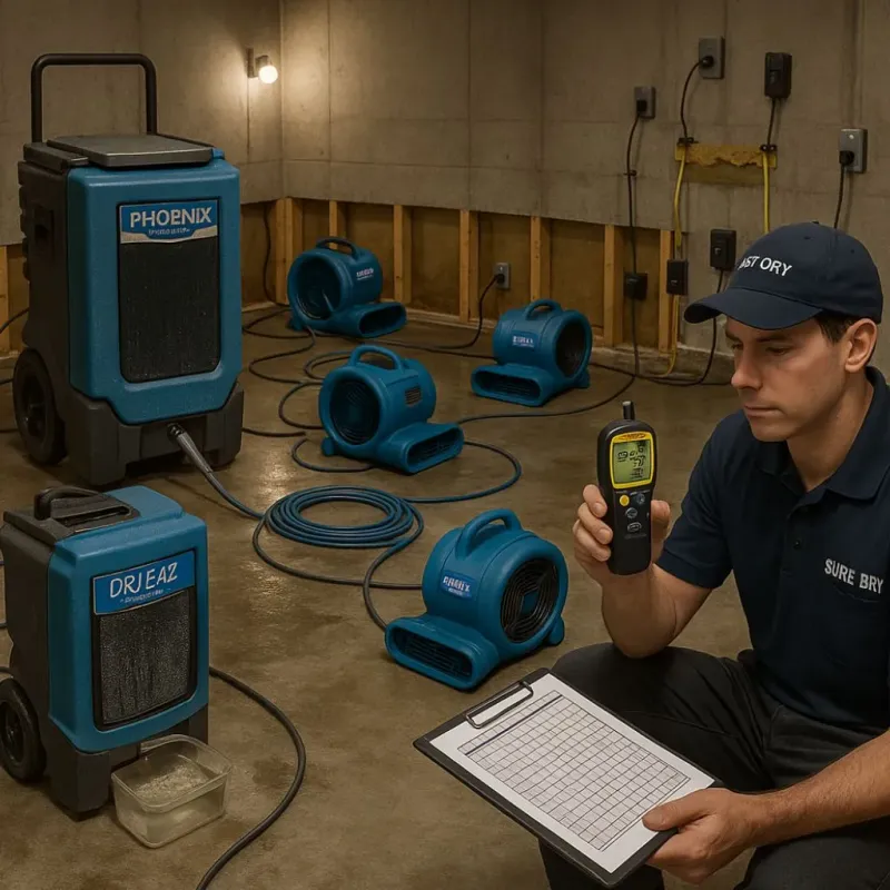 Structural Drying and Dehumidification process in South Shore, KY